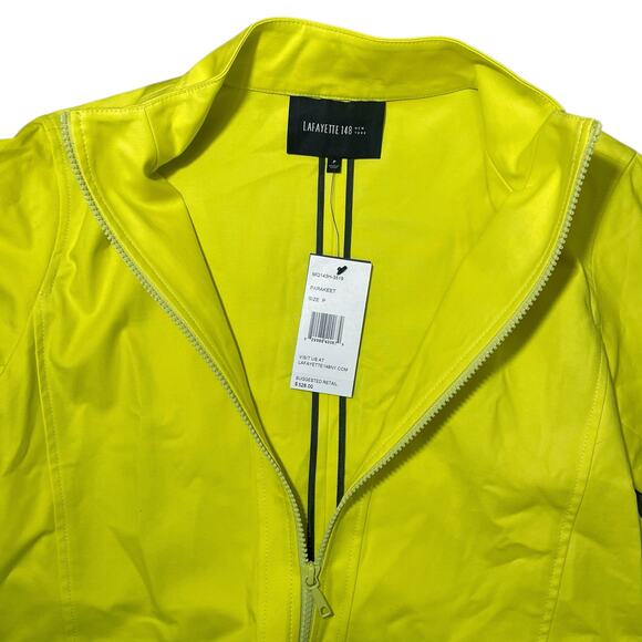 NEW Lafayette 148 New York Zip Up Jacket Parakeet Yellow - Size P (Petite Small) - Picture 4 of 12